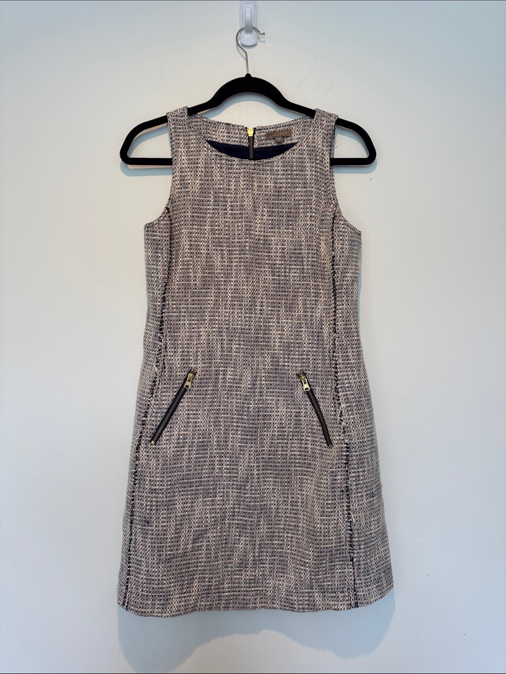 Lilla P. Sleeveless Tweed Shift Dress, Size 2